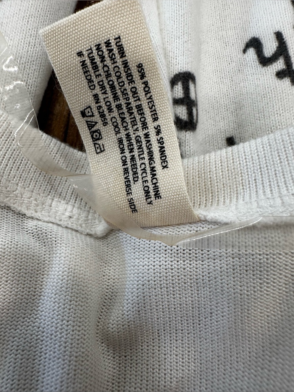 HUE Cream Labeled Casual Top - Black Print - Picture 4 of 10